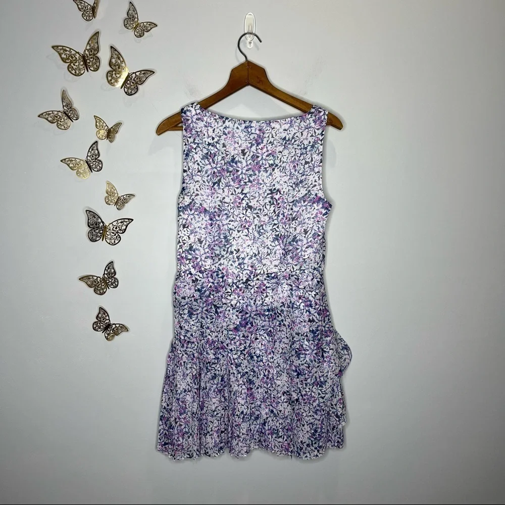 🦋🌙 BANANA REPUBLIC | Purple and White Floral V-Neck Dress - Picture 9 of 9